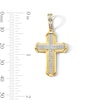 Thumbnail Image 4 of 0.30 CT. T.W. Diamond Stepped Cross Necklace Charm in 10K Gold