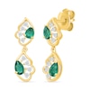 Thumbnail Image 2 of Pear-Shaped Emerald and 0.15 CT. T.W. Lab-Grown Diamond Drop Earrings in 18K Gold (F/VS2)