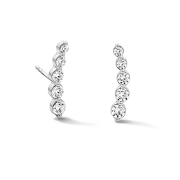 0.50 CT. T.W. Certified Lab-Grown Diamond Crawler Earrings in Sterling Silver (F/VS2)