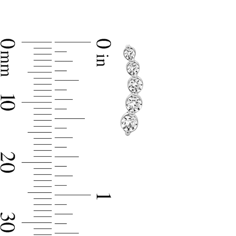 Main Image 3 of 0.50 CT. T.W. Certified Lab-Grown Diamond Crawler Earrings in Sterling Silver (F/VS2)