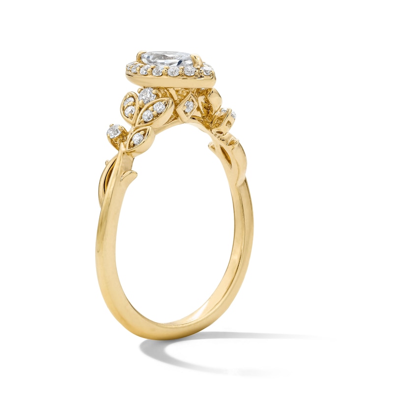 0.50 CT. T.W. Marquise-Cut Diamond Frame Leaf Shank Engagement Ring 14K Gold