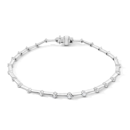 1.00 CT. T.W. Milestones Certified Lab-Grown Diamond Station Bracelet in 10K White Gold (F/SI2) - 7.25"