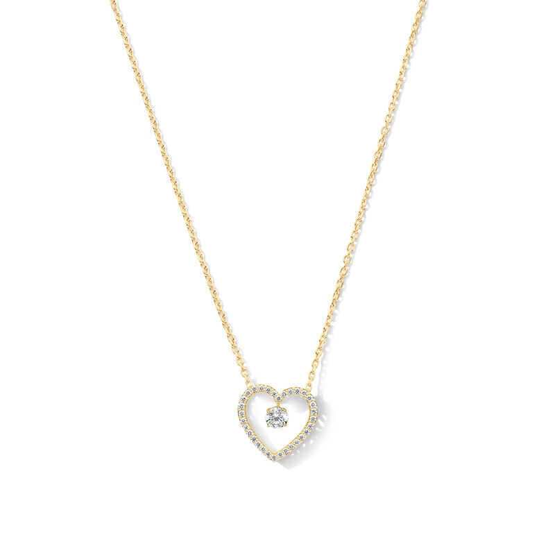 Unstoppable Love™ 0.50 CT. T.W. Certified Lab-Grown Diamond Heart Dangle Necklace in 10K Gold (F/VS2)