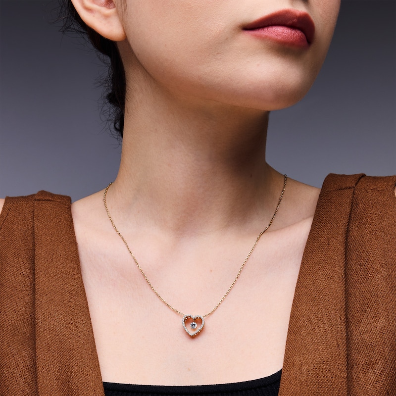 Unstoppable Love™ 0.50 CT. T.W. Certified Lab-Grown Diamond Heart Dangle Necklace in 10K Gold (F/VS2)