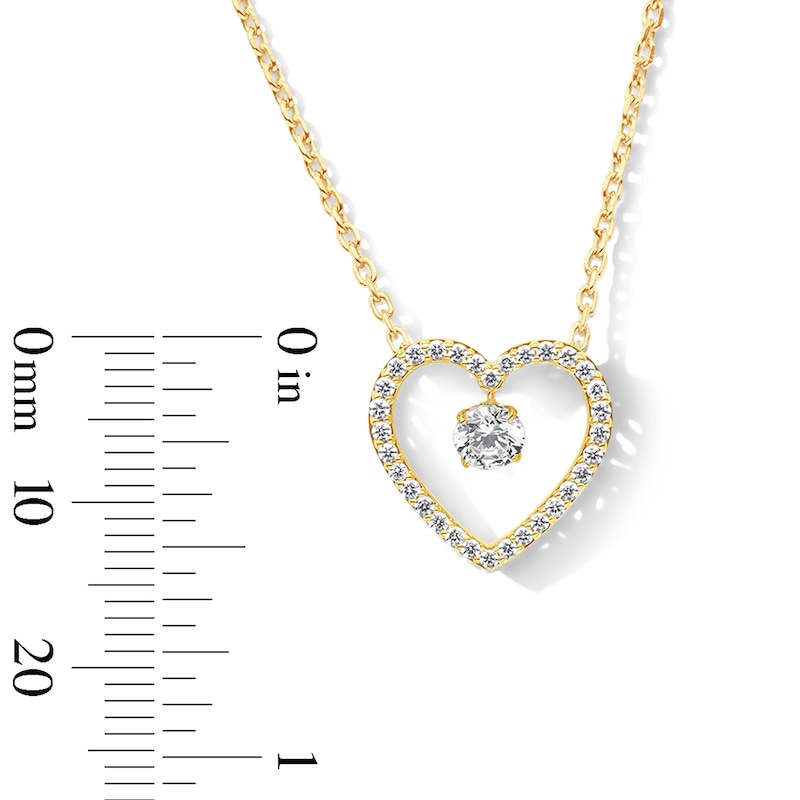Unstoppable Love™ 0.50 CT. T.W. Certified Lab-Grown Diamond Heart Dangle Necklace in 10K Gold (F/VS2)