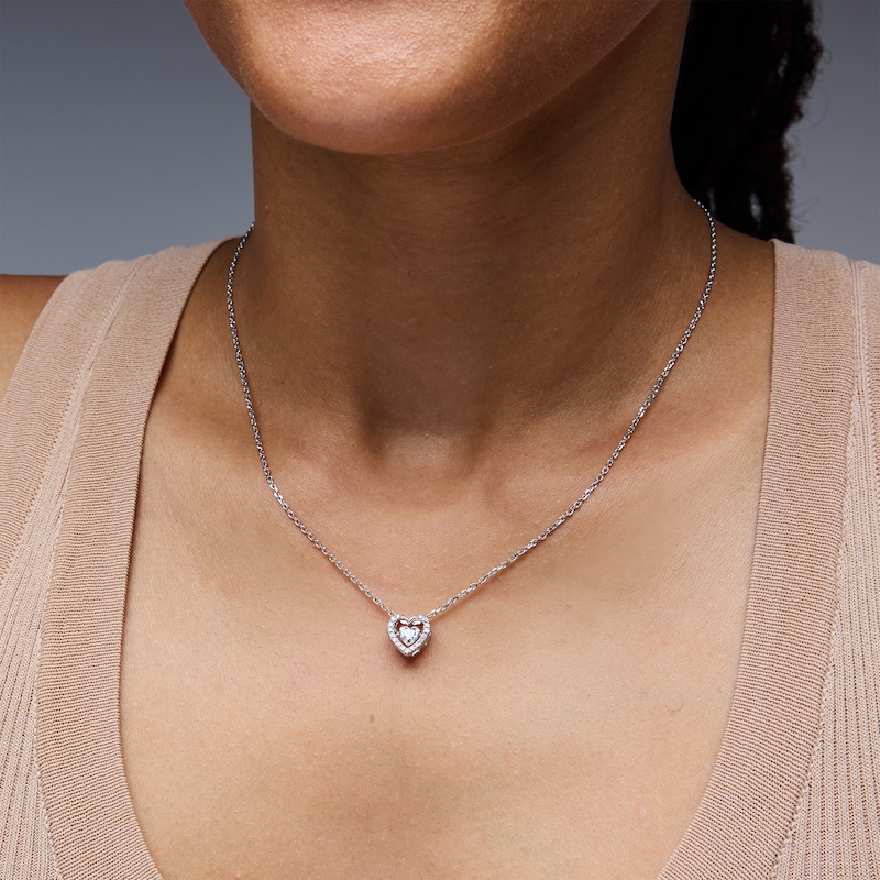 Unstoppable Love™ 0.40 CT. T.W. Certified Heart Lab-Grown Diamond Pendant in Sterling Silver (F/VS2)