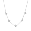 Thumbnail Image 1 of 0.50 CT. T.W. Certified Lab-Grown Diamond Clover Station Necklace in Sterling Silver (F/VS2)