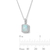 Thumbnail Image 2 of Rectangular Lab-Created Opal and White Lab-Created Sapphire Frame Pendant in Sterling Silver