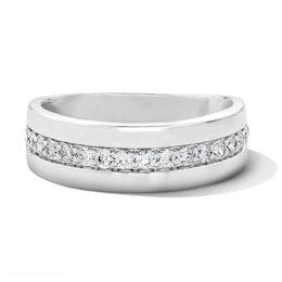 Vera Wang Men’s 0.45 CT. T.W. Certified Lab-Grown Diamond Wedding Band in 14K White Gold (F/VS2)