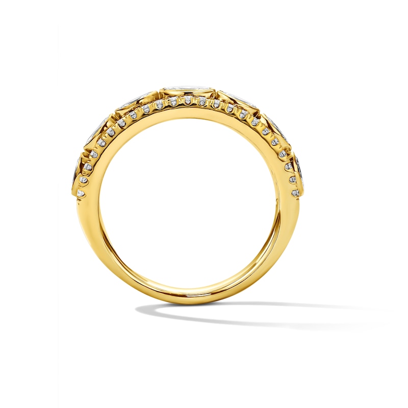 0.58 CT. T.W. Marquise-Cut Certified Lab-Grown Diamond Double-Row Anniversary Band in 14K Gold (F/VS2)