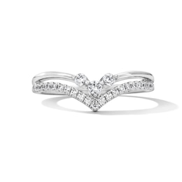 0.23 CT. T.W. Certified Lab-Grown Diamond Chevron Anniversary Band in 14K White Gold (F/VS2)