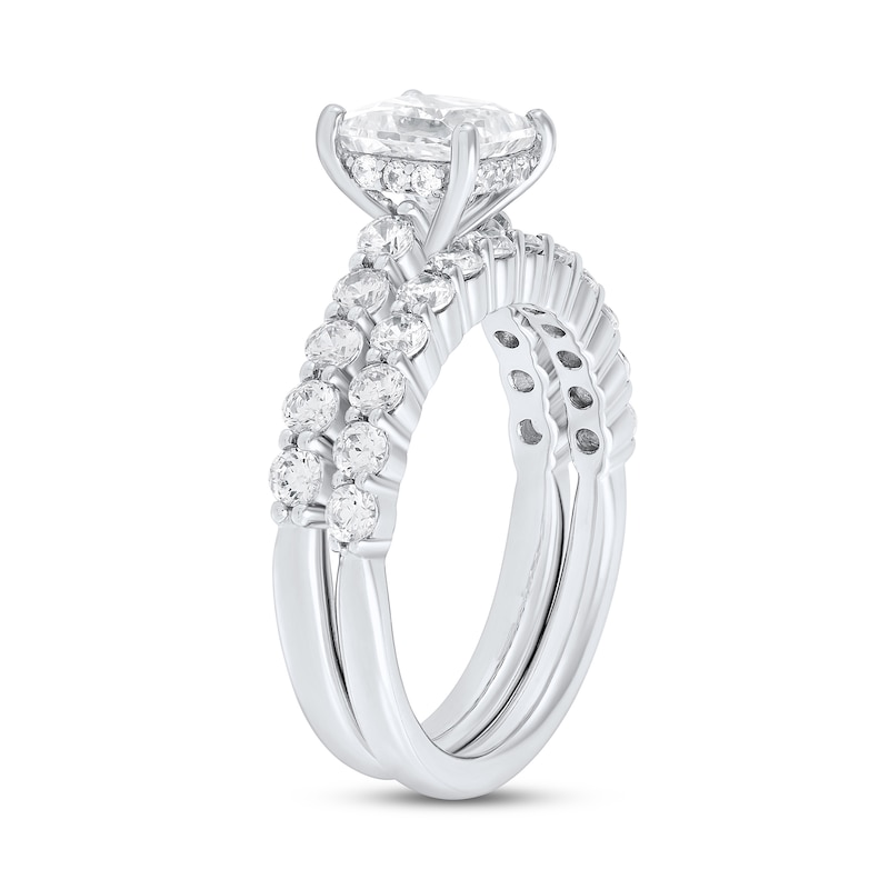 2.50 CT. T.W. Princess-Cut Certified Lab-Grown Diamond Bridal Set in 14K White Gold (F/VS2)