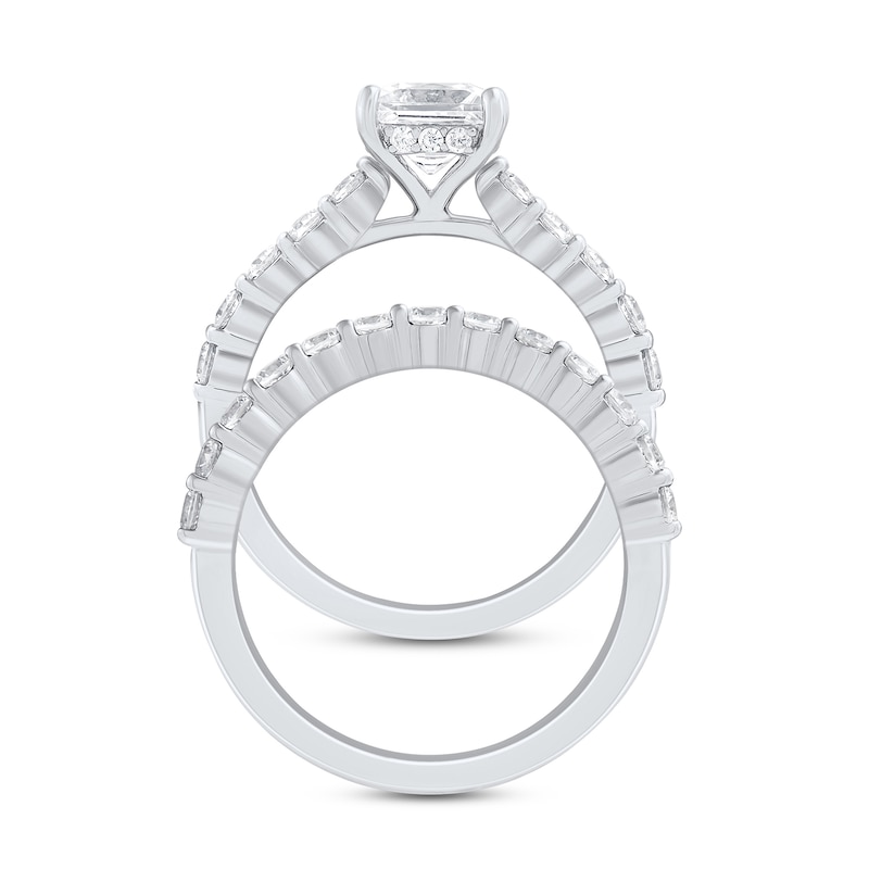 2.50 CT. T.W. Princess-Cut Certified Lab-Grown Diamond Bridal Set in 14K White Gold (F/VS2)