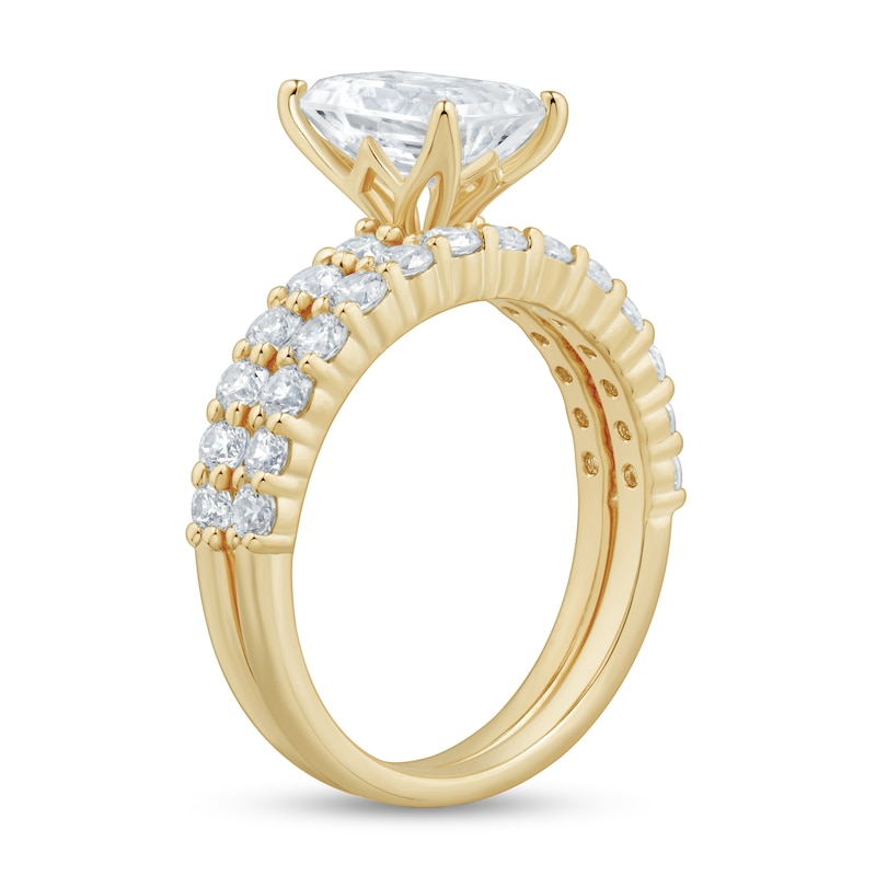 3.00 CT. T.W. Emerald-Cut Certified Lab-Grown Diamond Bridal Set in 14K Gold (F/VS2)