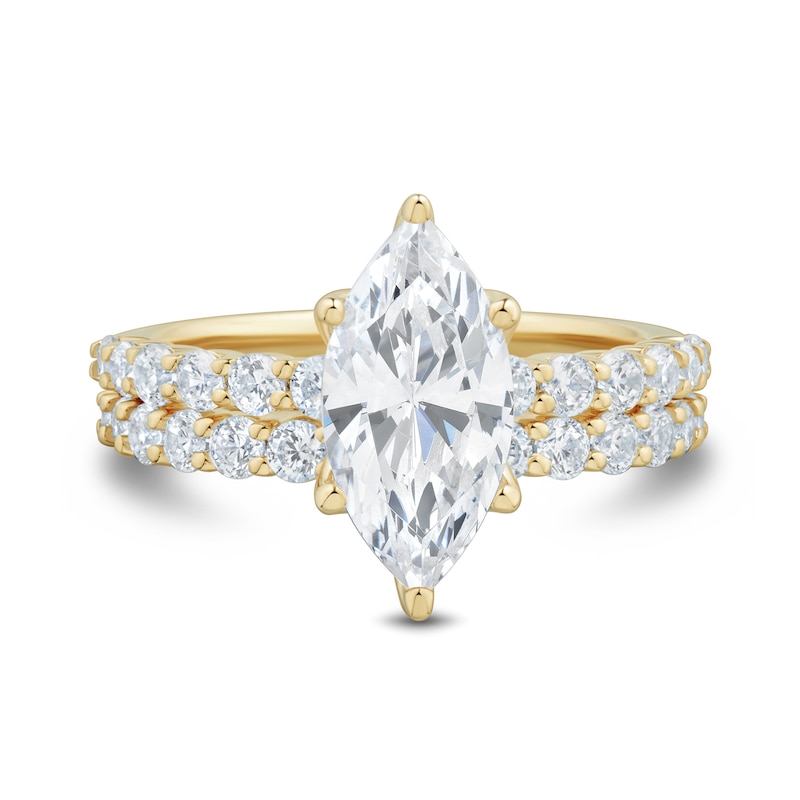 3 CT. T.W. Marquise-Cut Certified Lab-Grown Diamond Bridal Set in 14K Gold (F/VS2)