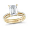 Thumbnail Image 1 of 3.75 CT. T.W. Emerald-Cut Certified Lab-Grown Diamond Bridal Set in 14K Gold (F/VS2)