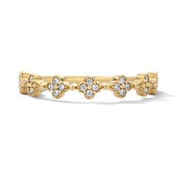 0.08 CT. T.W. Pavé-Set Diamond Stackable Quatrefoil Ring in 10K Gold
