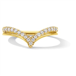 0.23 CT. T.W. Certified Lab-Grown Diamond Chevron Band in 14K Gold (F/VS2)