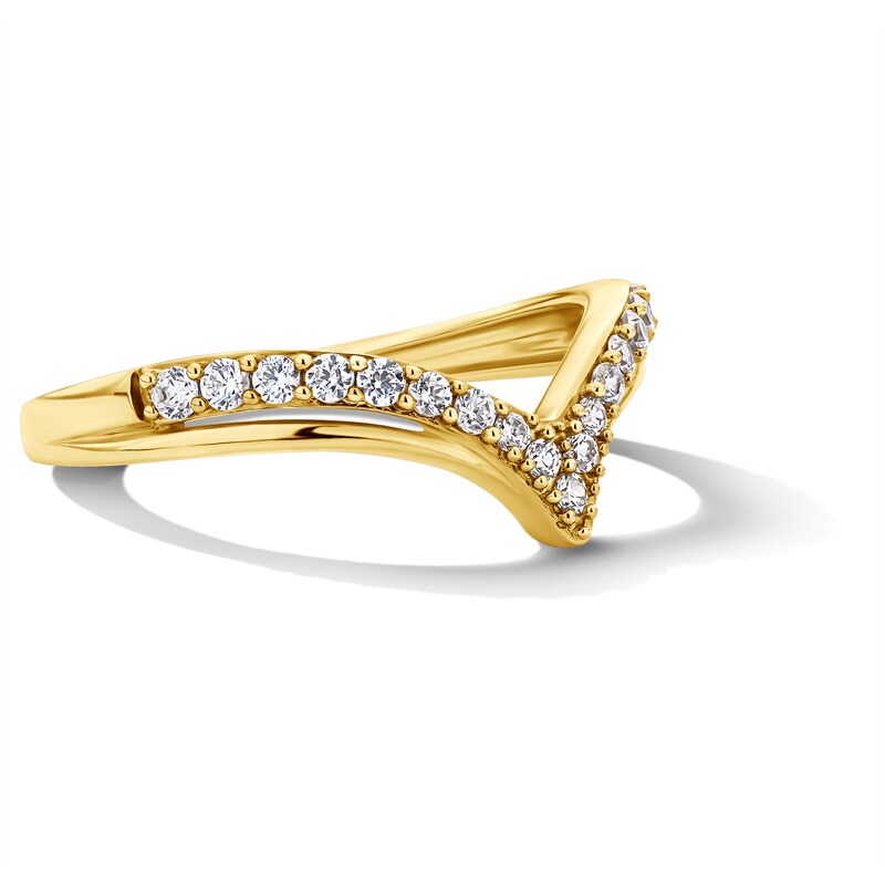 0.23 CT. T.W. Certified Lab-Grown Diamond Chevron Band in 14K Gold (F/VS2)