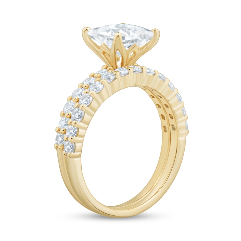 3.00 CT. T.W. Princess-Cut Certified Lab-Grown Diamond Bridal Set in 14K Gold (F/VS2)