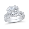 Thumbnail Image 1 of 3.50 CT. T.W. Cushion-Cut Certified Lab-Grown Diamond Frame Bridal Set in 14K White Gold (F/VS2)