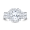 Thumbnail Image 2 of 3.50 CT. T.W. Cushion-Cut Certified Lab-Grown Diamond Frame Bridal Set in 14K White Gold (F/VS2)