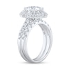 Thumbnail Image 3 of 3.50 CT. T.W. Cushion-Cut Certified Lab-Grown Diamond Frame Bridal Set in 14K White Gold (F/VS2)