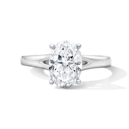 Vera Wang Love Collection 2.15 CT. T.W. Oval Certified Lab-Grown Diamond Engagement Ring in 14K White Gold (F/VS2)