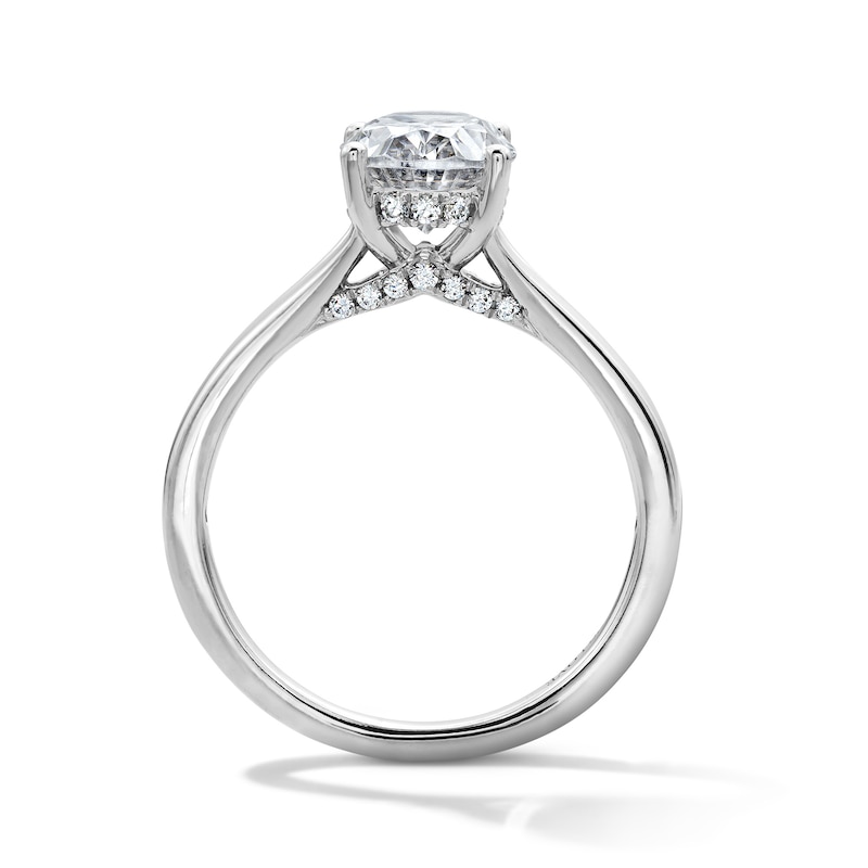 Main Image 3 of Vera Wang Love Collection 2.15 CT. T.W. Oval Certified Lab-Grown Diamond Engagement Ring in 14K White Gold (F/VS2)