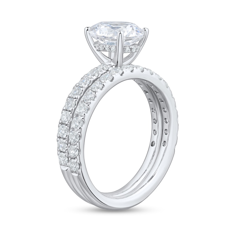 2.50 CT. T.W. Oval Certified Lab-Grown Diamond Bridal Set in 14K White Gold (F/VS2)