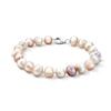 Thumbnail Image 1 of EFFY™ Collection 7.3-8.3mm Pink Freshwater Cultured Pearl Bracelet in Sterling Silver