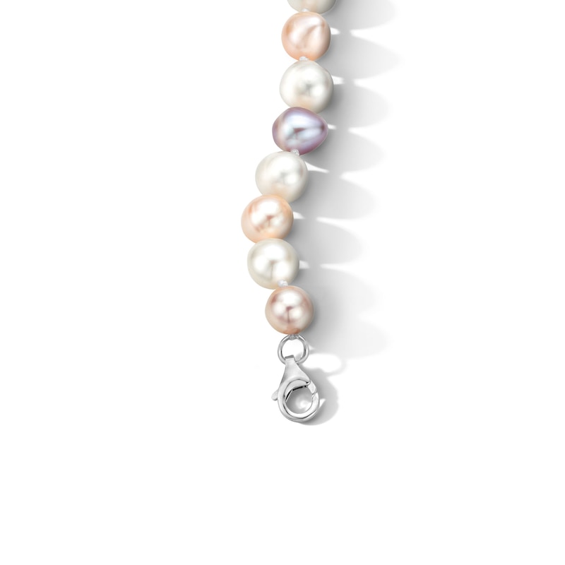 EFFY™ Collection 7.3-8.3mm Pink Freshwater Cultured Pearl Bracelet in Sterling Silver