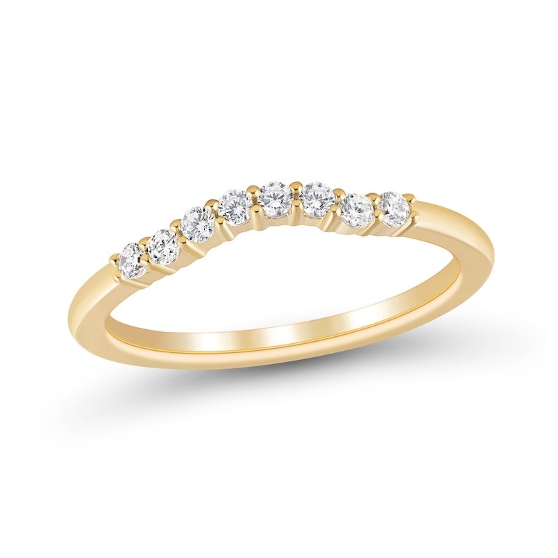0.145 CT. T.W. Certified Lab-Grown Diamond Contour Wedding Band in 14K Gold (F/VS2)