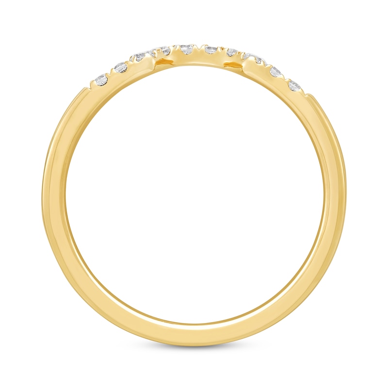 0.18 CT. T.W. Certified Lab-Grown Diamond Contour Wedding Band in 14K Gold (F/VS2)