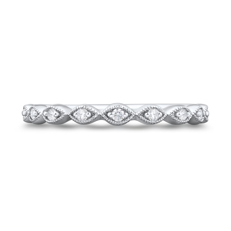Main Image 2 of 0.09 CT. T.W. Diamond Marquise Frame Anniversary Band in 14K White Gold