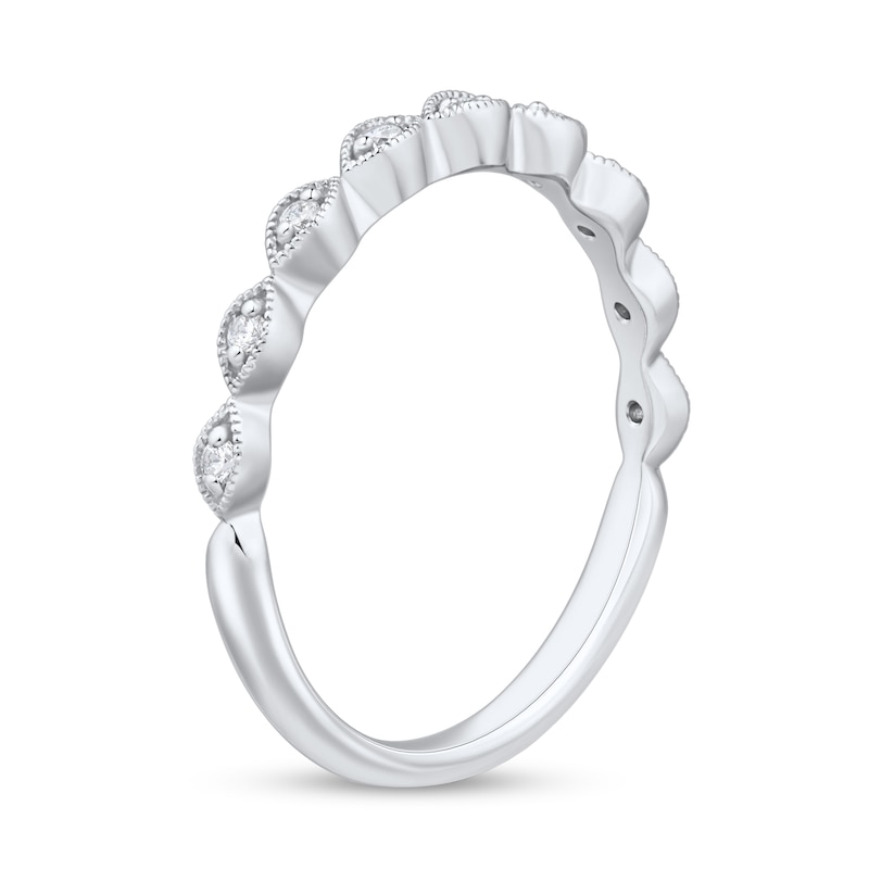 Main Image 3 of 0.09 CT. T.W. Diamond Marquise Frame Anniversary Band in 14K White Gold