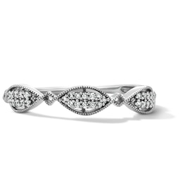 0.08 CT. T.W. Diamond Pavé-Set Stackable Band in 10K White Gold