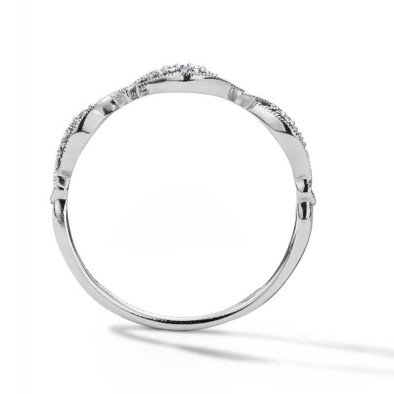 0.08 CT. T.W. Diamond Pavé-Set Stackable Band in 10K White Gold