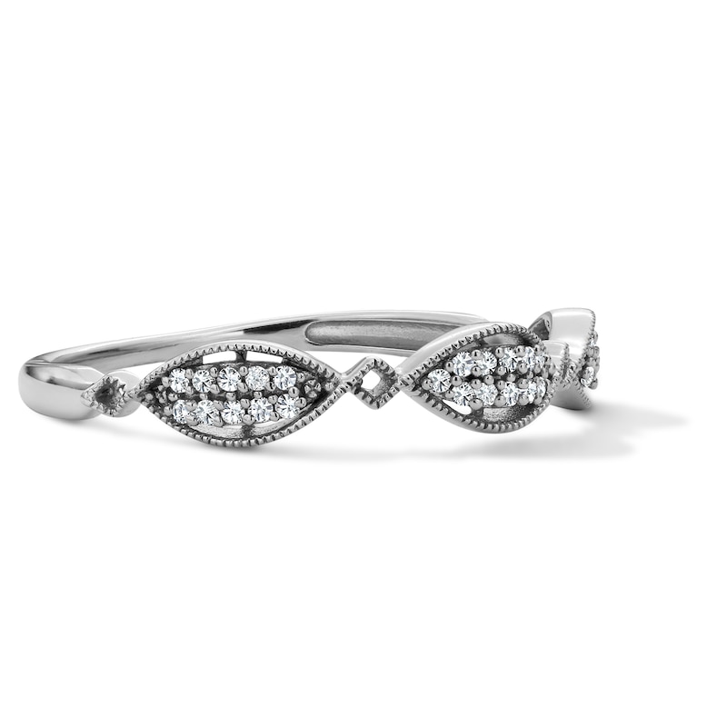 0.08 CT. T.W. Diamond Pavé-Set Stackable Band in 10K White Gold