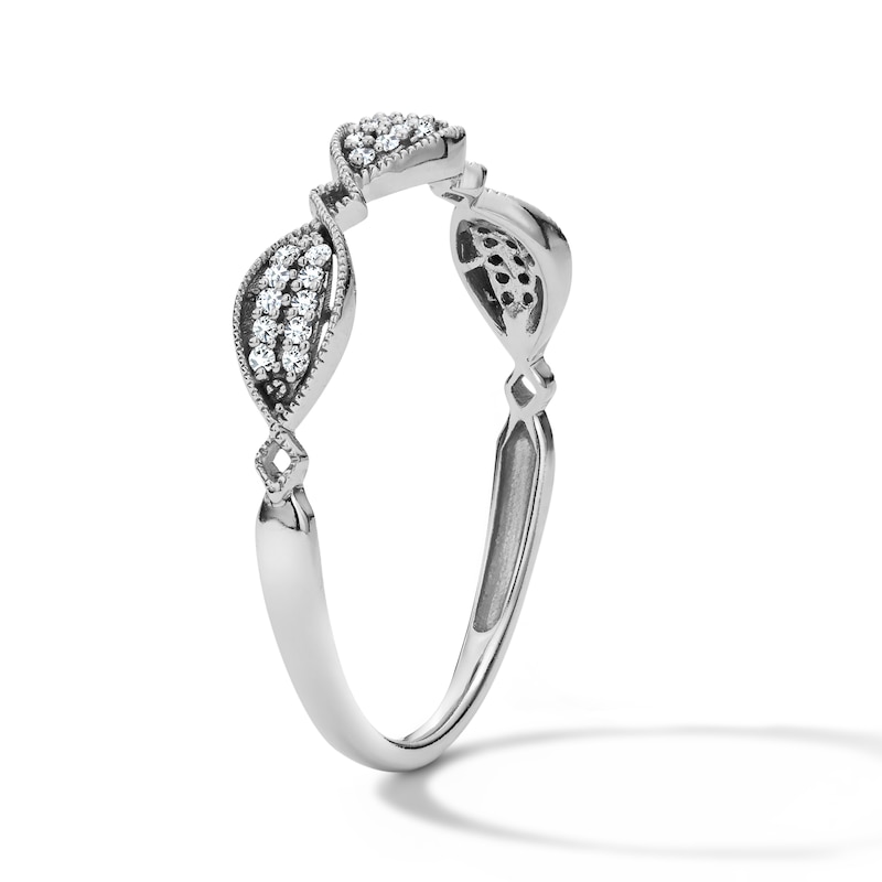 0.08 CT. T.W. Diamond Pavé-Set Stackable Band in 10K White Gold