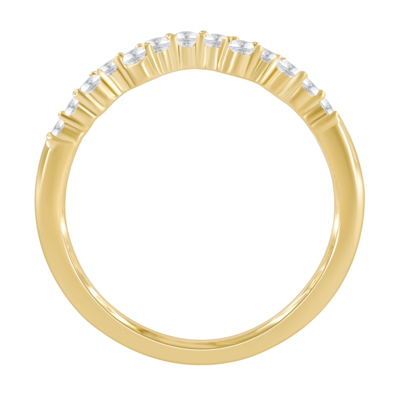 Main Image 3 of 0.29 CT. T.W. Diamond Contour Ring in 14K Gold