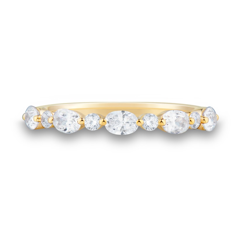 0.58 CT. T.W. Oval Diamond Anniversary Band 14K Gold