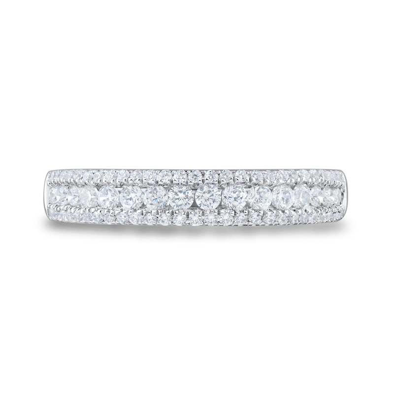 Main Image 2 of 0.45 CT. T.W. Diamond Three-Row Anniversary Band in 14K White Gold