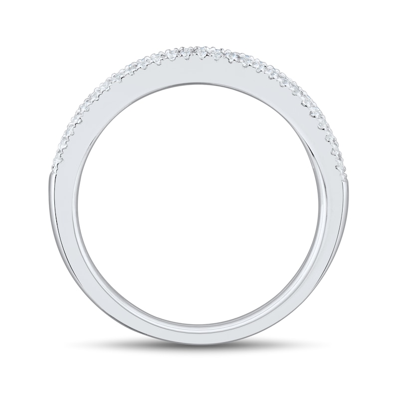 Main Image 3 of 0.45 CT. T.W. Diamond Three-Row Anniversary Band in 14K White Gold