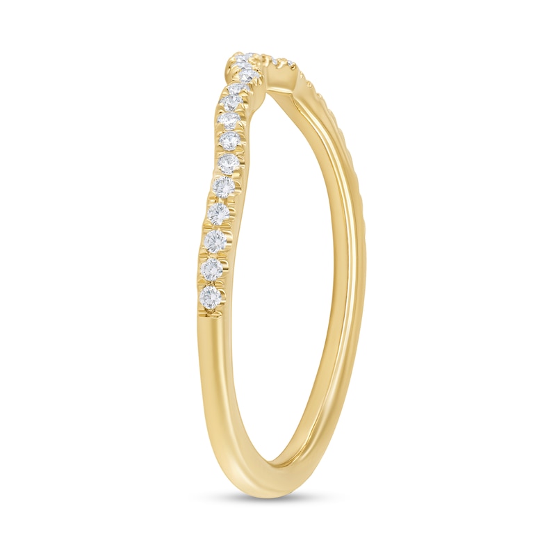 Main Image 2 of 0.15 CT. T.W. Diamond Pavé Contour Band in 14K Gold