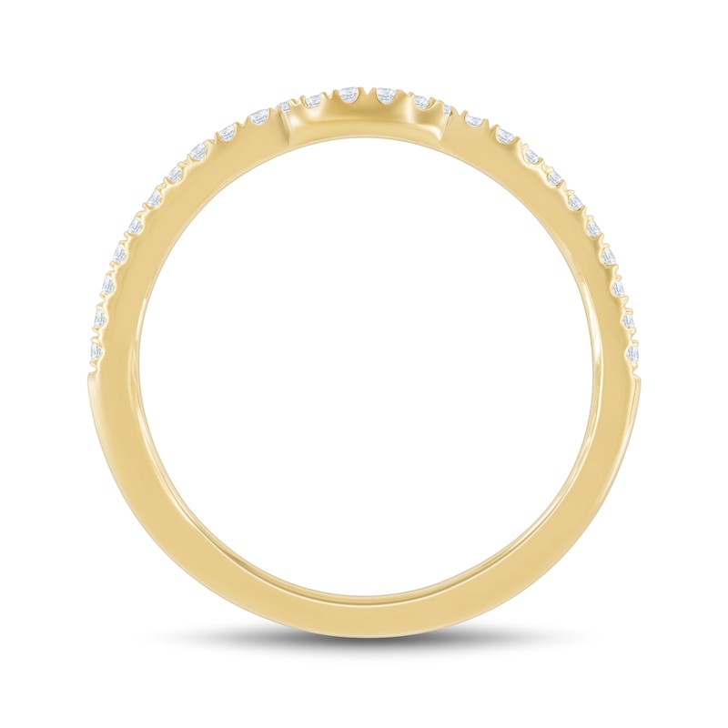 Main Image 3 of 0.15 CT. T.W. Diamond Pavé Contour Band in 14K Gold