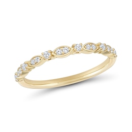 0.12 CT. T.W. Diamond Stackable Marquise Frame Anniversary Band in 10K Gold