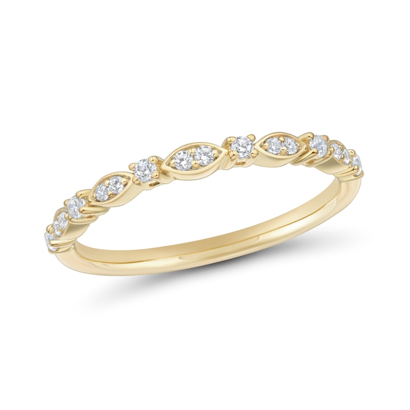 Main Image 1 of 0.12 CT. T.W. Diamond Stackable Marquise Frame Anniversary Band in 10K Gold