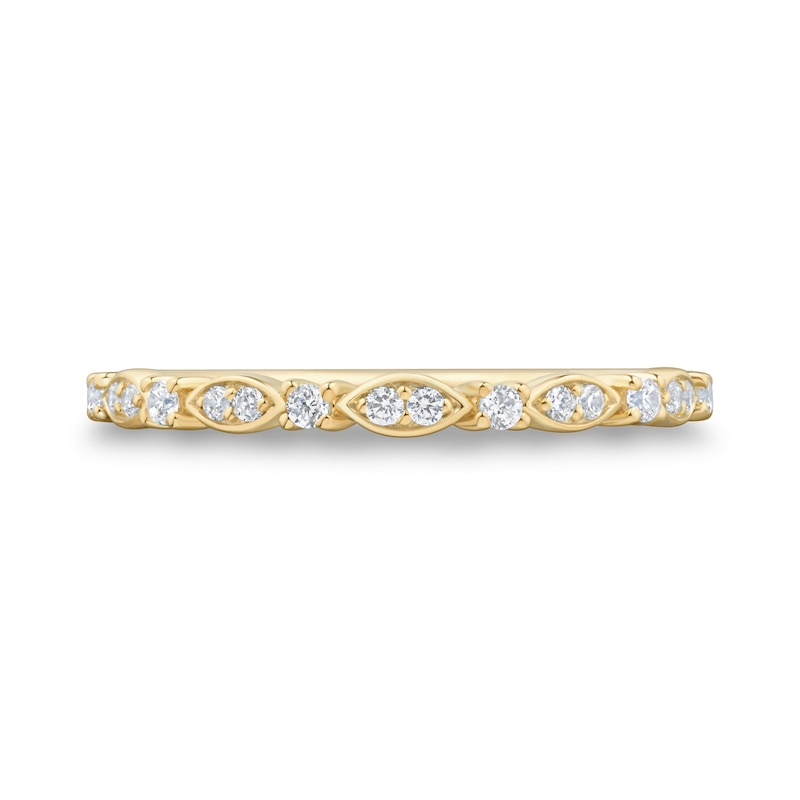 Main Image 2 of 0.12 CT. T.W. Diamond Stackable Marquise Frame Anniversary Band in 10K Gold
