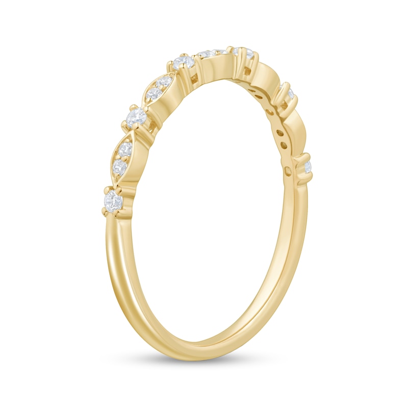 Main Image 3 of 0.12 CT. T.W. Diamond Stackable Marquise Frame Anniversary Band in 10K Gold